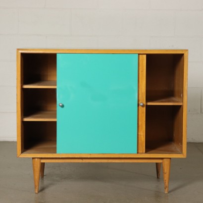 Cabinet with Sliding Doors Glossy Formica Vintage Italy 1960s