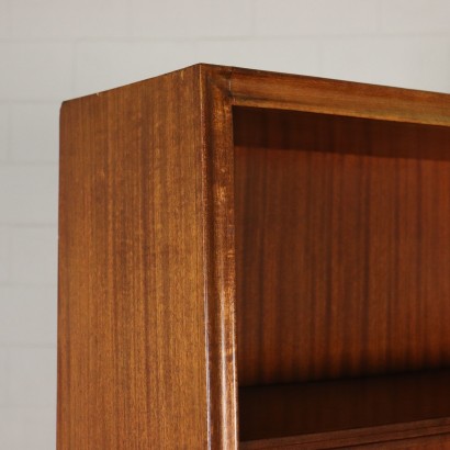 Bookcase Mahogany Veneer Vintage Italy 1950s