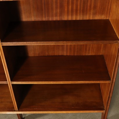 Bookcase Mahogany Veneer Vintage Italy 1950s