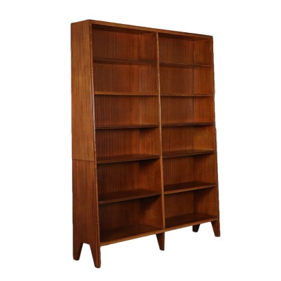 Bookcase Mahogany Veneer Vintage Italy 1950s