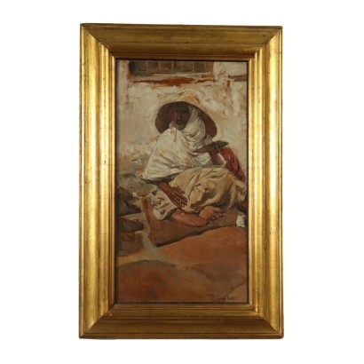 The Scribe by Romualdo Locatelli Oil on Cardboard 20th Century