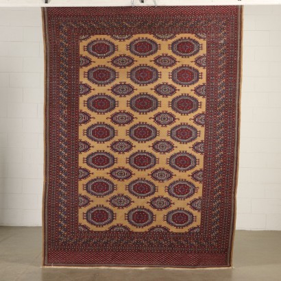 Handmade Bukhara Carpet Pakistan 1980s-1990s