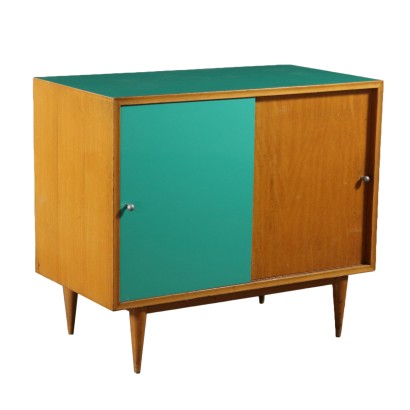 Cabinet with Sliding Doors Glossy Formica Vintage Italy 1960s