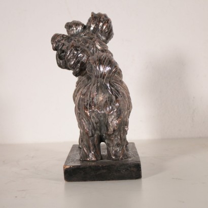 Sculpture Bronze argenté Bois ébonisé Italie XXeme siècle