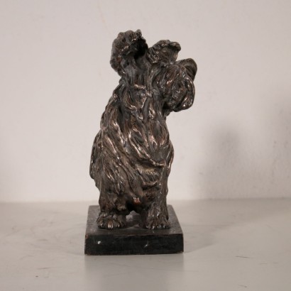 Sculpture Bronze argenté Bois ébonisé Italie XXeme siècle