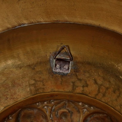 Shaped Gilded Bronze Almoner Late 1600s