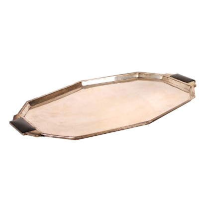 Decò Silver Tray with Bakelite Handles 1930s-1940s