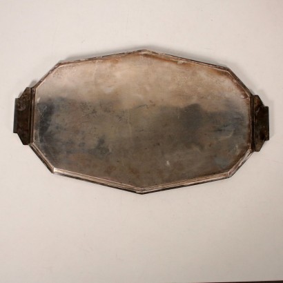 Decò Silver Tray with Bakelite Handles 1930s-1940s