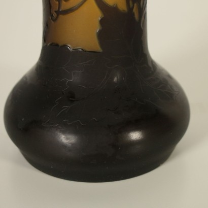 Vase Galle Style Opaque Yellow Glass France 20th Century