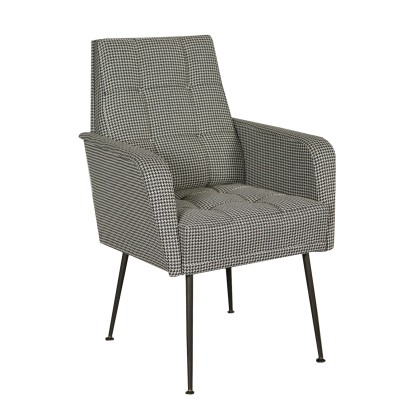 Fauteuil Mousse Tissu Métal Vintage Italie Années 60