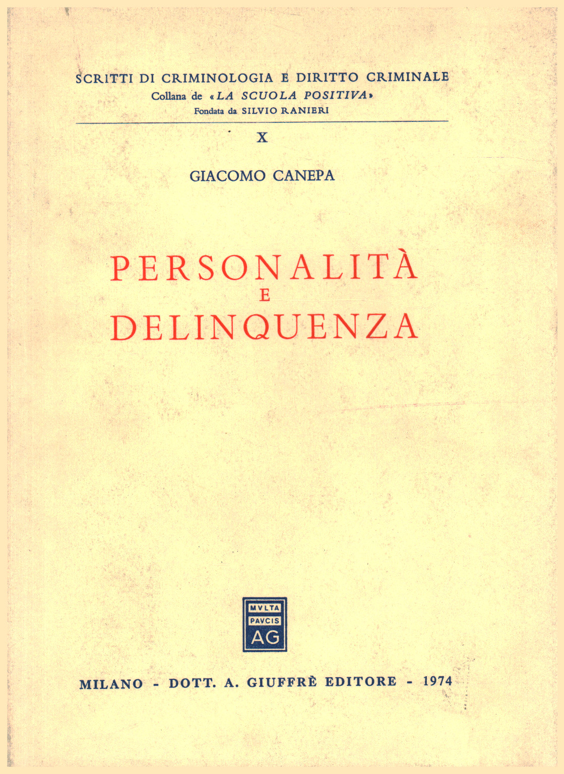 Personalità e delinquenza, s.a.