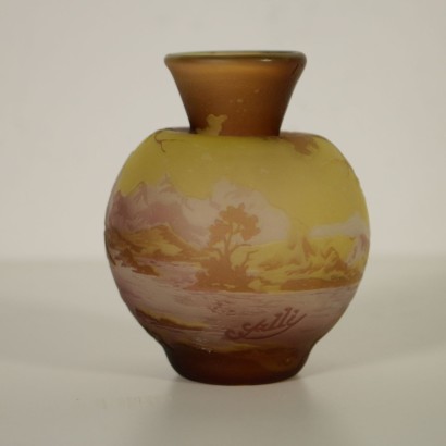 Vase Style Gallé Verre polychromie France '900