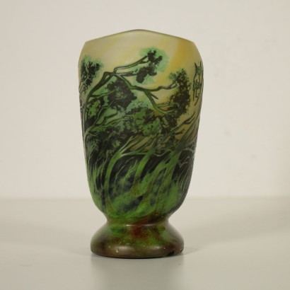 Vase in the Style of Daum Nancy Colored Glass France 20th Century
