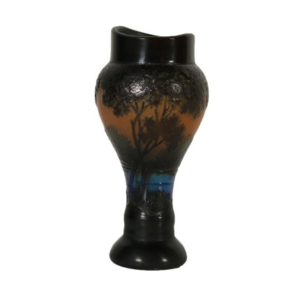 Vase Style Gallé Verre polychromie France '900