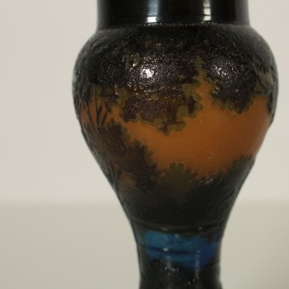 Vase Style Gallé Verre polychromie France '900