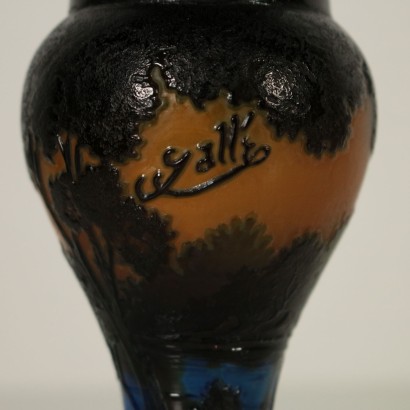 Vase Galle Style Polychrome Glass France 20th Century