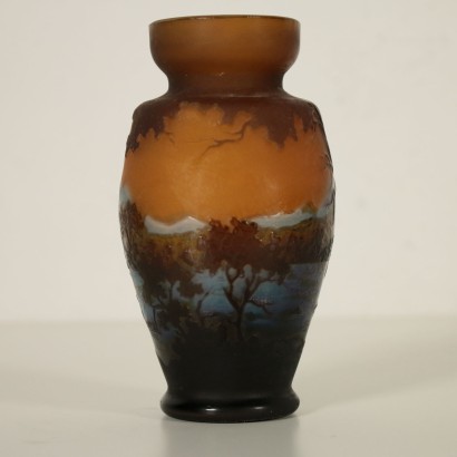 Vase Style Gallé Verre polychromie France '900