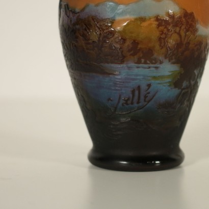Vase Galle Style Decorated Glass France 20th Century