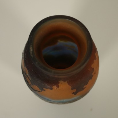 Vase Style Gallé Verre polychromie France '900