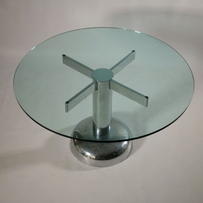 Tisch aus Metall und Glas Vintage Italien 60er-70er Jahre