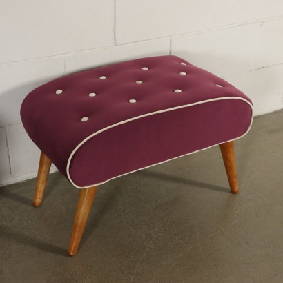 Bench with Stool Velvet Upholstery Vintage Italy 1940s