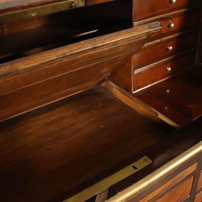 Elegant Neoclassical Rolltop Desk Brazilian Rosewood Cherry France 700