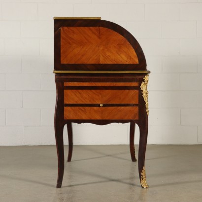 Elegant Neoclassical Rolltop Desk Brazilian Rosewood Cherry France 700