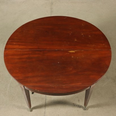 Mahogany Oval Table with Openable Top Northern Europe 19th Century