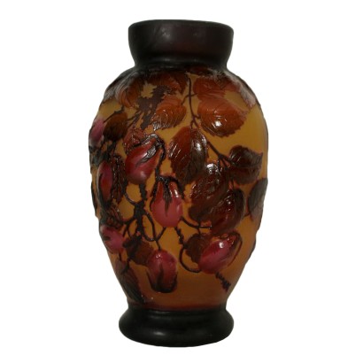 Vase Galle Style Polychrome Glass France 20th Century