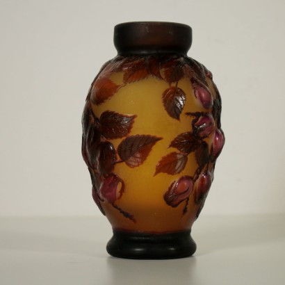 Vase Galle Style Polychrome Glass France 20th Century