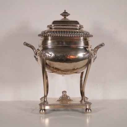 Decorated Samovar Glazed Metal England 20th Century