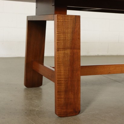 Table Silvio Coppola Bernini Céramique Bois Massif Italie Années 60-70