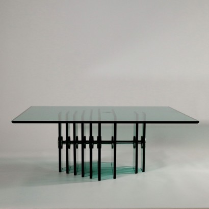 Coffee Table Assembled Cut Glass Slabs Vintage Italy 1960s