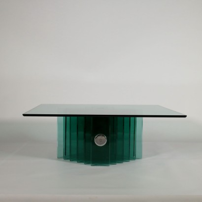 Coffee Table Assembled Cut Glass Slabs Vintage Italy 1960s