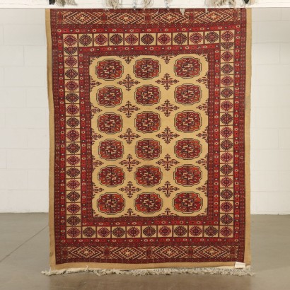 Handmade Bukhara Carpet Pakistan Cotton Wool 2000s