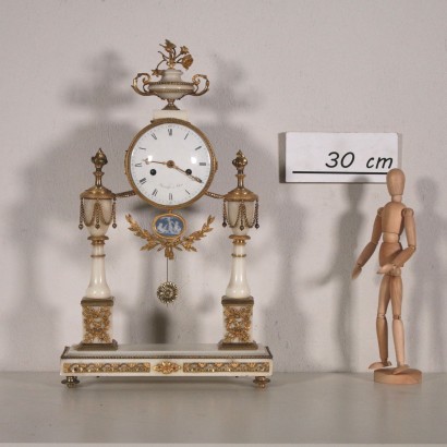 Table Clock Bouchy a Paris White Marble France 18th Century