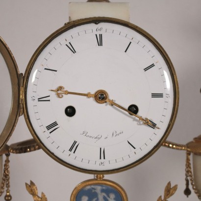 Table Clock Bouchy a Paris White Marble France 18th Century