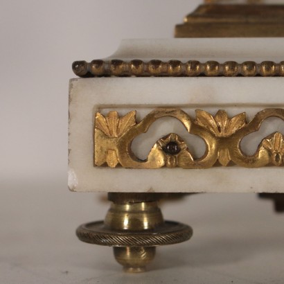 Table Clock Bouchy a Paris White Marble France 18th Century
