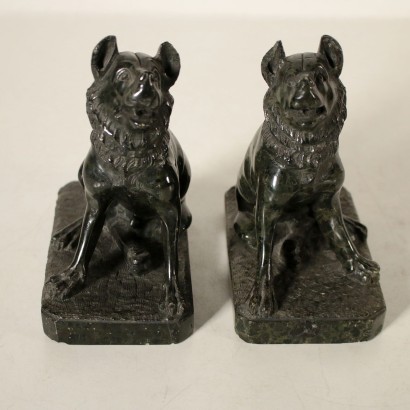 Pair of Marble Dogs Italy First Half of 1900s