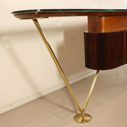 Vintage Bar Counter with Stools Maple Rosewood Italy 1950s