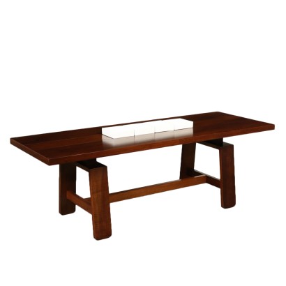 Table Silvio Coppola Bernini Céramique Bois Massif Italie Années 60-70