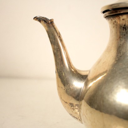 Silver Tea Set Bone Handles Italy Mid 1900s