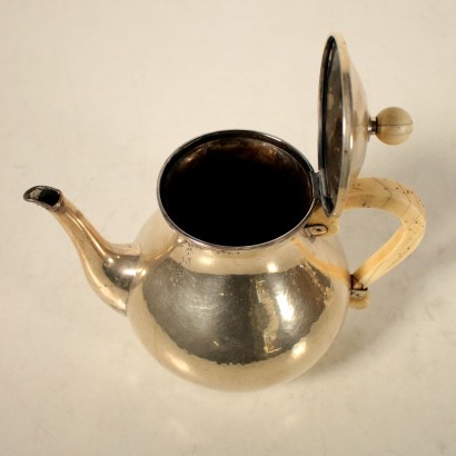 Silver Tea Set Bone Handles Italy Mid 1900s
