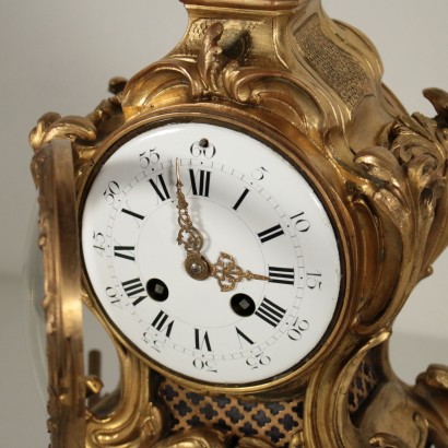 Table Clock Gilded Bronze Metal 1930s