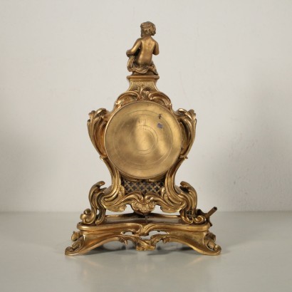 Table Clock Gilded Bronze Metal 1930s