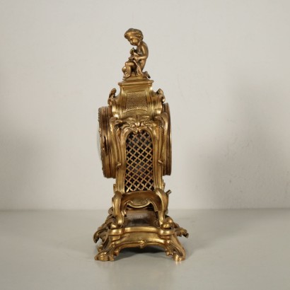 Pendule d'Appui Bronze doré Métal Style Baroque Années 30