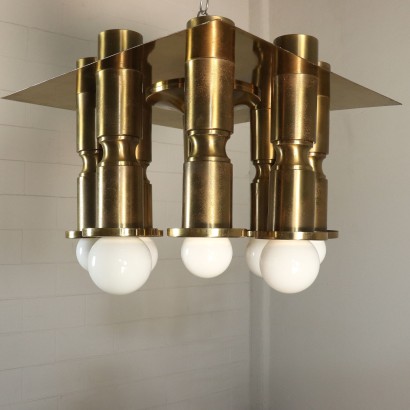 Ceiling Lamp Brass Vintage Manufactured in Italy 1960s