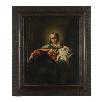 Pintura antigua - la Virgen con el Niño