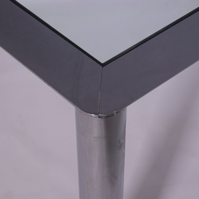 Table Cinova Métal chromé Verre Fabriqué en Italie Années 70