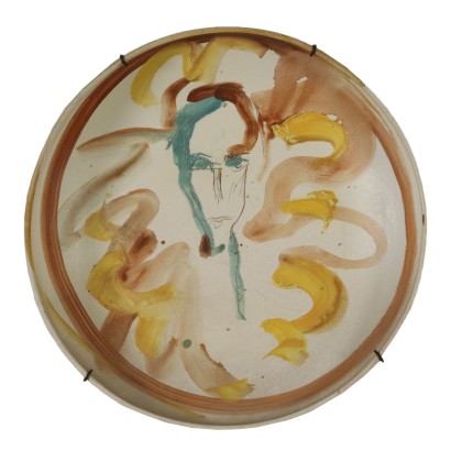 Ceramic Decorative Plate by Ernesto Treccani 19th Century